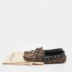 Louis Vuitton Brown Monogram Canvas and Leather Gloria Loafers Size 37