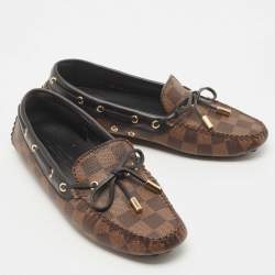 Louis Vuitton Brown Monogram Canvas and Leather Gloria Loafers Size 37