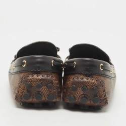 Louis Vuitton Brown Monogram Canvas and Leather Gloria Loafers Size 37