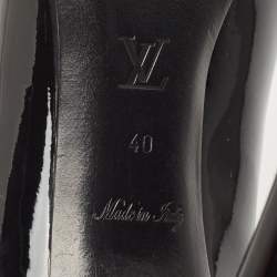 مملوكة مسبقًا حذاء كعب عالي لوي فيتون فيانس جلد أسود لامع مقاس 40