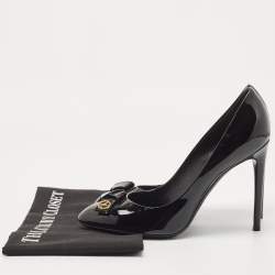 مملوكة مسبقًا حذاء كعب عالي لوي فيتون فيانس جلد أسود لامع مقاس 40