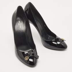 مملوكة مسبقًا حذاء كعب عالي لوي فيتون فيانس جلد أسود لامع مقاس 40