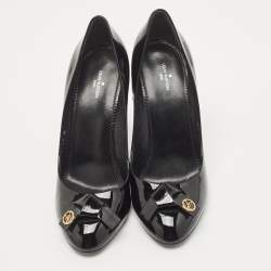 مملوكة مسبقًا حذاء كعب عالي لوي فيتون فيانس جلد أسود لامع مقاس 40