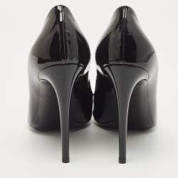 مملوكة مسبقًا حذاء كعب عالي لوي فيتون فيانس جلد أسود لامع مقاس 40