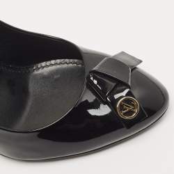 مملوكة مسبقًا حذاء كعب عالي لوي فيتون فيانس جلد أسود لامع مقاس 40