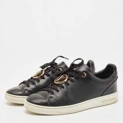Louis Vuitton Black Leather Frontrow Sneakers Size 36.5