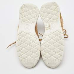 Louis Vuitton Gold Lurex Fabric and Leather Aftergame Sneakers Size 37