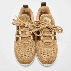 Louis Vuitton Gold Lurex Fabric and Leather Aftergame Sneakers Size 37