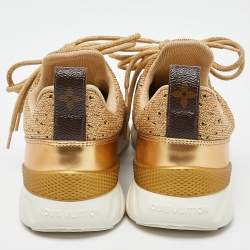Louis Vuitton Gold Lurex Fabric and Leather Aftergame Sneakers Size 37