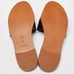 Louis Vuitton Amarante Patent Leather Lock It Flat  Sandals Size 38
