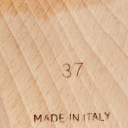 Pre Owned Louis Vuitton Blue/Beige Monogram Denim And Leather Bow Detail Slides Sandals Size 37