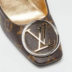 Louis Vuitton Monogram Canvas Madeleine Block Heel Pumps Size 38.5