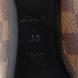 Louis Vuitton Brown Damier Ebene Canvas Madeleine Block Heel Pumps Size 38
