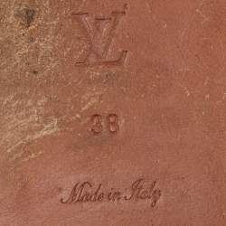 مملوكة مسبقًا Louis Vuitton Black Leather Lock It Flat Slides Size 38