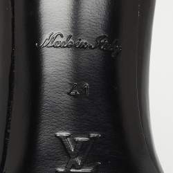 Louis Vuitton Black Leather Slide Sandals Size 41