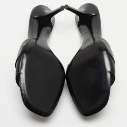 Louis Vuitton Black Leather Slide Sandals Size 41