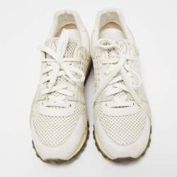 Louis Vuitton White/Grey Canvas and Suede Run Away Sneakers Size  37