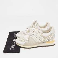 Louis Vuitton White/Grey Canvas and Suede Run Away Sneakers Size  37