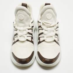 Louis Vuitton White Mesh and Monogram Canvas Archlight Sneakers Size 39