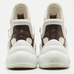 Louis Vuitton White Mesh and Monogram Canvas Archlight Sneakers Size 39