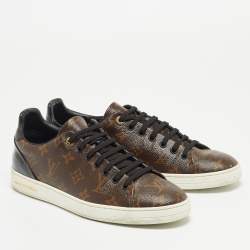 Louis Vuitton Brown Monogram Canvas and Patent Leather Frontrow Sneakers Size 41