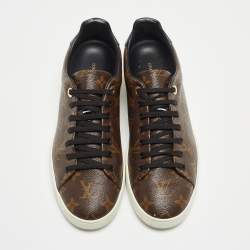 Louis Vuitton Brown Monogram Canvas and Patent Leather Frontrow Sneakers Size 41