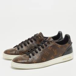 Louis Vuitton Brown Leather and Monogram Canvas High Top Sneakers Size 41.5