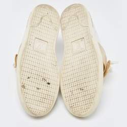 Louis Vuitton White/Gold Leather Frontrow Sneakers Size 41