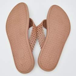 Pre Owned Louis Vuitton Beige Rubber Thong Flat Slides Size 37