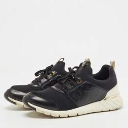 مملوكة مسبقًا Louis Vuitton Black/White Mesh and Monogram Embossed Leather Aftergame Sneakers Size 40