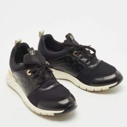 مملوكة مسبقًا Louis Vuitton Black/White Mesh and Monogram Embossed Leather Aftergame Sneakers Size 40