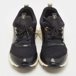 مملوكة مسبقًا Louis Vuitton Black/White Mesh and Monogram Embossed Leather Aftergame Sneakers Size 40