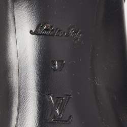 Louis Vuitton Brown/Black Leather and Monogram Canvas Studded Cap Toe Pumps Size 37