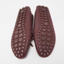 مملوكة مسبقًا Louis Vuitton Burgundy Leather Gloria Loafers Size 36
