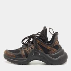 Louis Vuitton Black/Brown Mesh and Monogram Canvas Archlight Sneakers Size  36 For Sale at 1stDibs