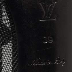 Louis Vuitton Black Mesh and Suede Embellished Open Toe Booties Size 39