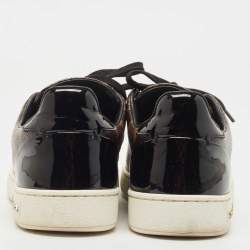 Louis Vuitton Brown/Black Monogram Canvas and Patent Leather Frontrow Sneakers Size 35