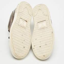 Louis Vuitton Brown/Black Monogram Canvas and Patent Leather Frontrow Sneakers Size 35