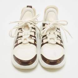 Louis Vuitton White Mesh and Monogram Canvas Archlight Sneakers Size 38.5 