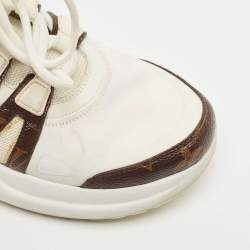 Louis Vuitton White Mesh and Monogram Canvas Archlight Sneakers Size 38.5 