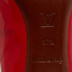 Pre Owned Louis Vuitton Red Patent Leather Dice Pumps Size 37.5