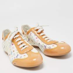 Louis Vuitton Multicolor Monogram Canvas And Patent Leather Low Top Sneakers Size 40.5