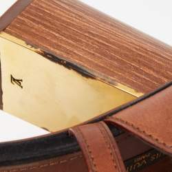 Pre Owned Louis Vuitton Black/Brown Leather and Suede Ankle Strap Sandals Size 39.5