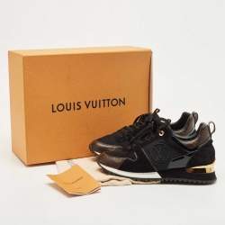 مملوكة مسبقًا Louis Vuitton Brown/Black Canvas and Suede Run Away Sneakers Size 38.5