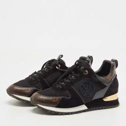 مملوكة مسبقًا Louis Vuitton Brown/Black Canvas and Suede Run Away Sneakers Size 38.5