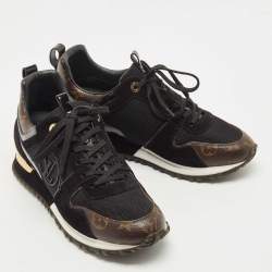 مملوكة مسبقًا Louis Vuitton Brown/Black Canvas and Suede Run Away Sneakers Size 38.5