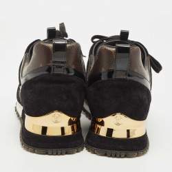مملوكة مسبقًا Louis Vuitton Brown/Black Canvas and Suede Run Away Sneakers Size 38.5
