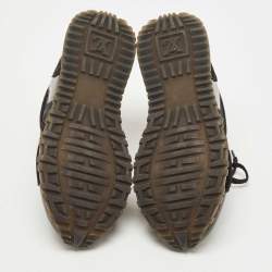 مملوكة مسبقًا Louis Vuitton Brown/Black Canvas and Suede Run Away Sneakers Size 38.5