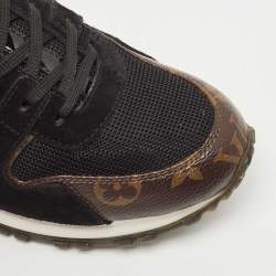 مملوكة مسبقًا Louis Vuitton Brown/Black Canvas and Suede Run Away Sneakers Size 38.5