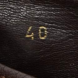 Pre Owned Louis Vuitton Brown Leather Oxford Ballet Flats Size 40
